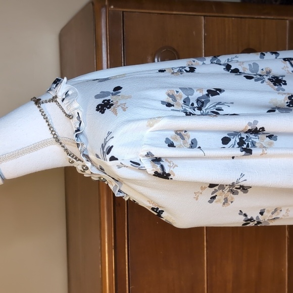 MELLODAY delicate FLORAL BOHO print lightweight blouse 1X - Picture 6 of 12